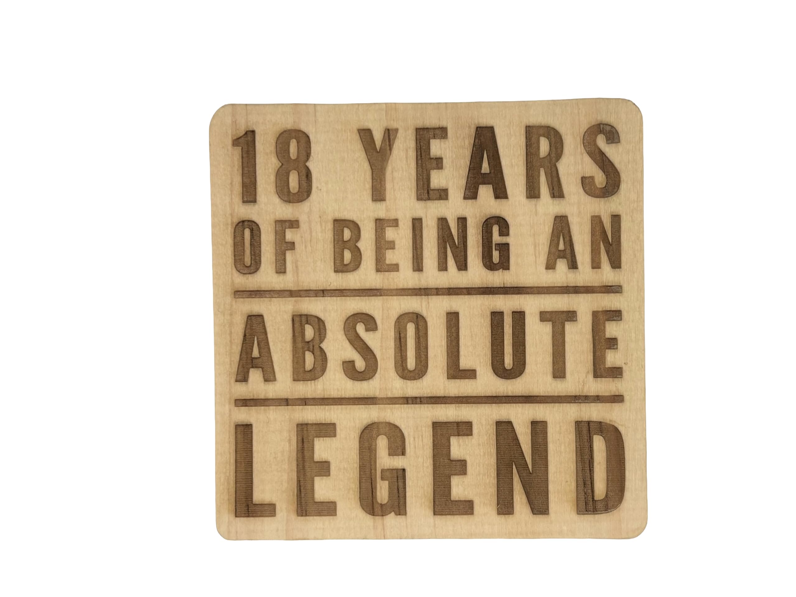 GhostMonkey 18th Birthday Giftsfor Boy, Men Funny Wooden Coaster - 18th Birthday Gifts for Women Friend - 18th Birthday Ideas for Men - Novelty and Funny18th Birthday Gifts