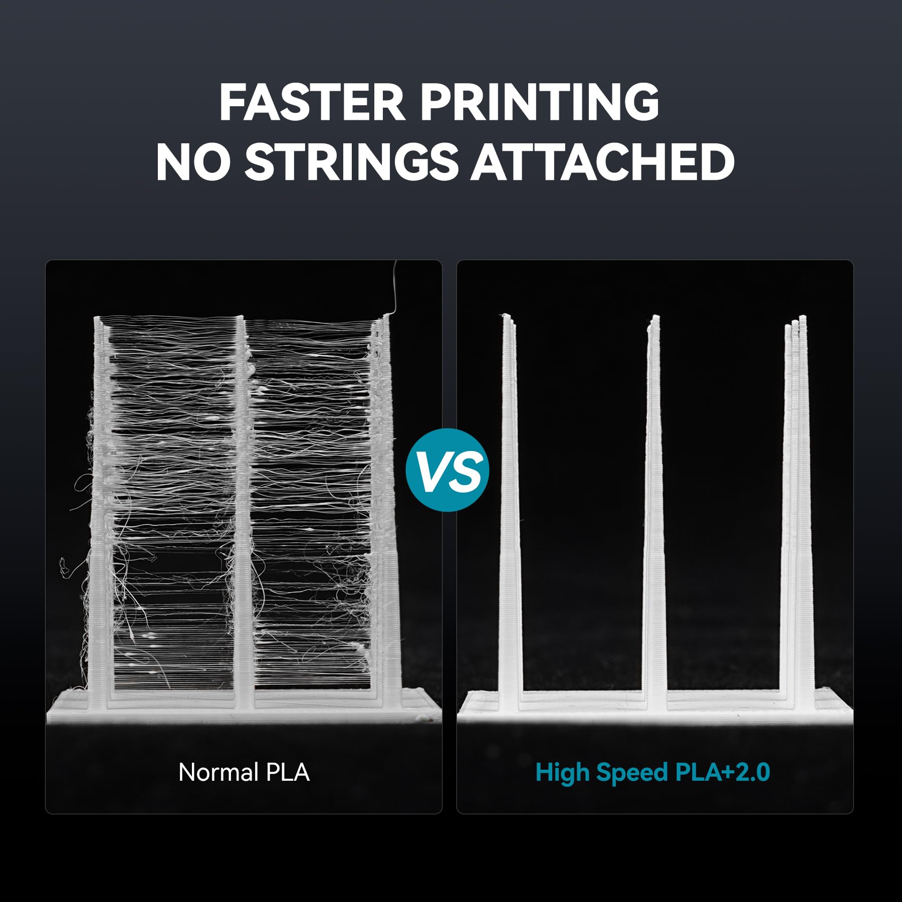 SUNLU 10KG High Speed PLA+2.0 Filament 1.75 Schwarz, PLA Plus 2.0 Filament | 600mm/s Hochgeschwindigkeits Filament PLA+ 2.0, Hohe Zähigkeit & Schlagfestigkeit, 10-Spulen Schwarz
