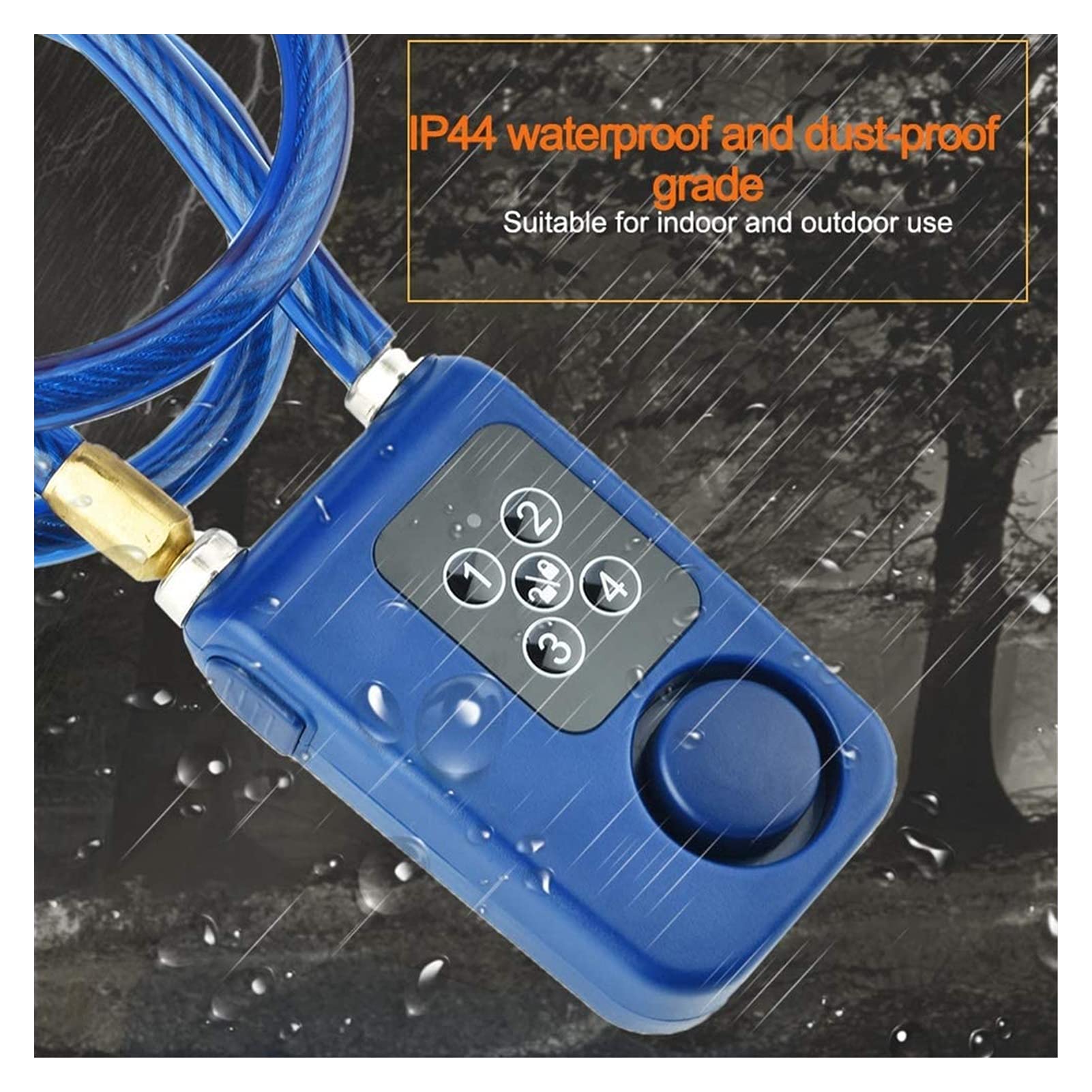 Candados for equipaje, candado, de cadena antirrobo, alarma seguridad inteligente sin llave, contraseña 4 dígitos, combinación impermeable