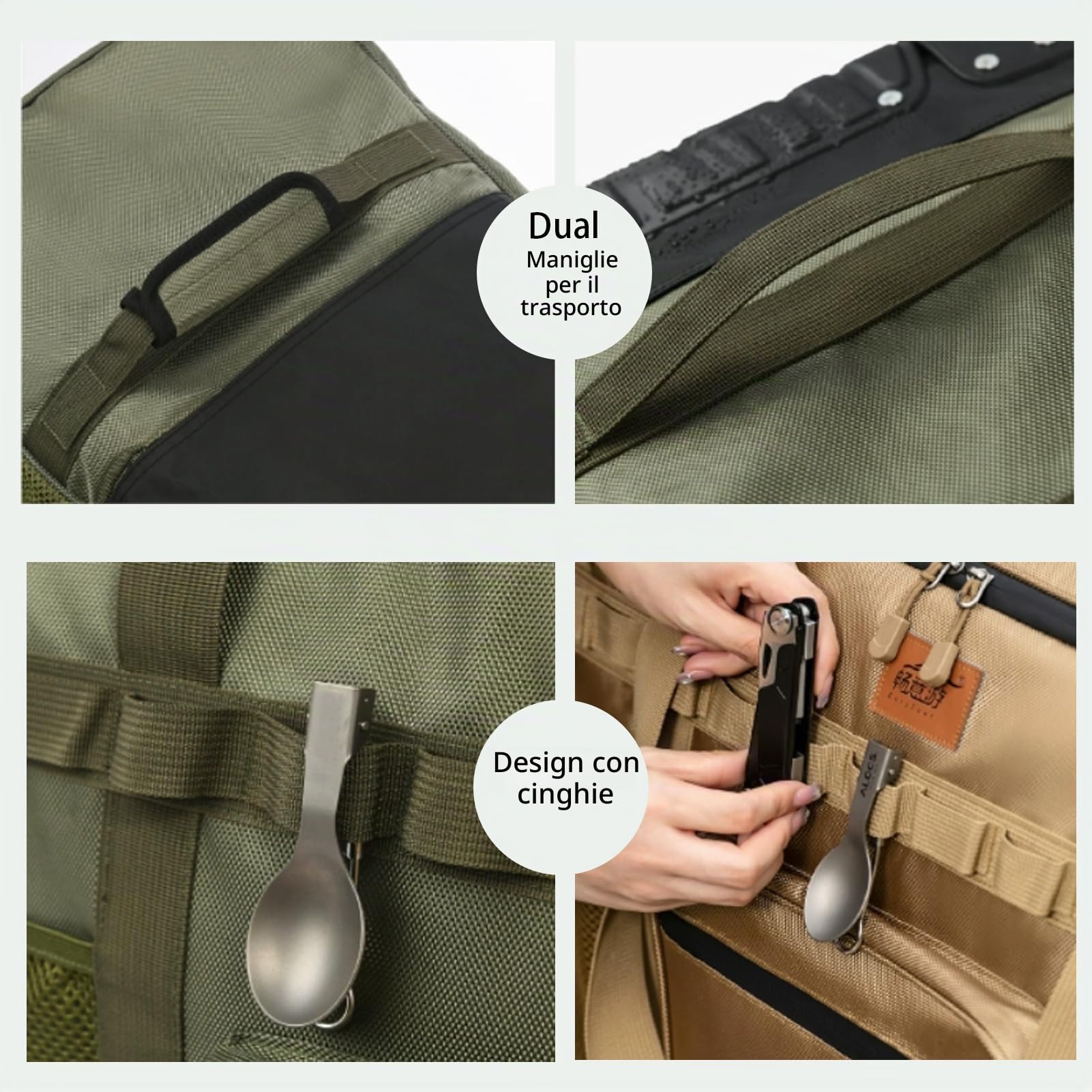 130L Borsa Da Viaggio Extra Large Con Ruote Borsone Sportiva Grande Esterni Campeggio Morbida Pieghevole Impermeabili Borsa Per Il Riporre Con Rulli Conservazione (Kaki)