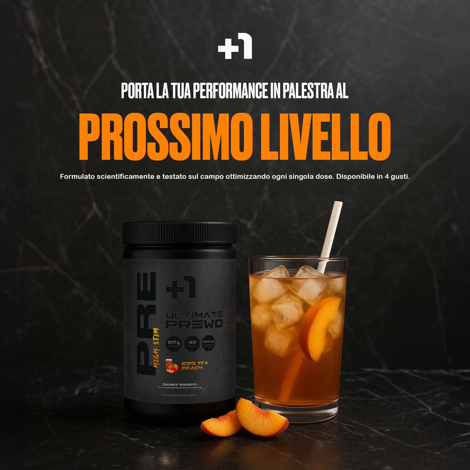 +1® Pre Workout Definitivo - Massima Performance, Dosi Scientifiche e Gusto - 200 mg Caffeina - Citrullina, Beta Alanina, Betaina e Glicerolo - No Formicolii - 517 g, 40 Porzioni - Strawberry Lemonade