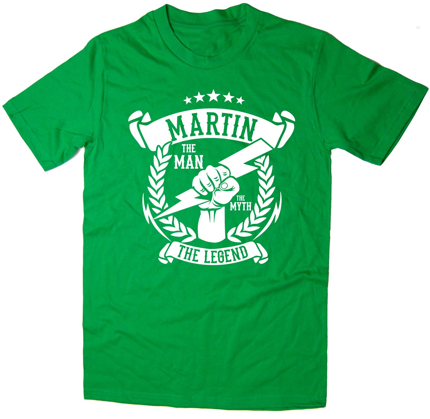 Rocket Fuel 'Martin - The Man, The Myth, The Legend' Mens Funny Printed T-Shirt - Green - XL