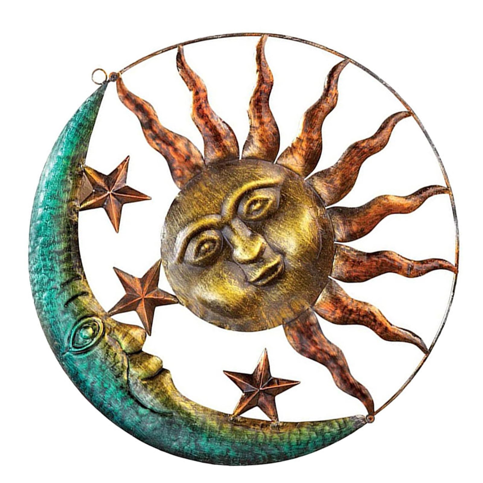 Pendentif soleil lune métal suspendu déco murale hôtel haut de gamme