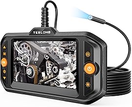 Teslong Endoscope Borescope with Light, Snake Inspection Camera for Automotive Engine, Waterproof Fiber Optic Camera for Mechanics - Ideal for Wall, Vent, Wire Video Scope (16.5FT)