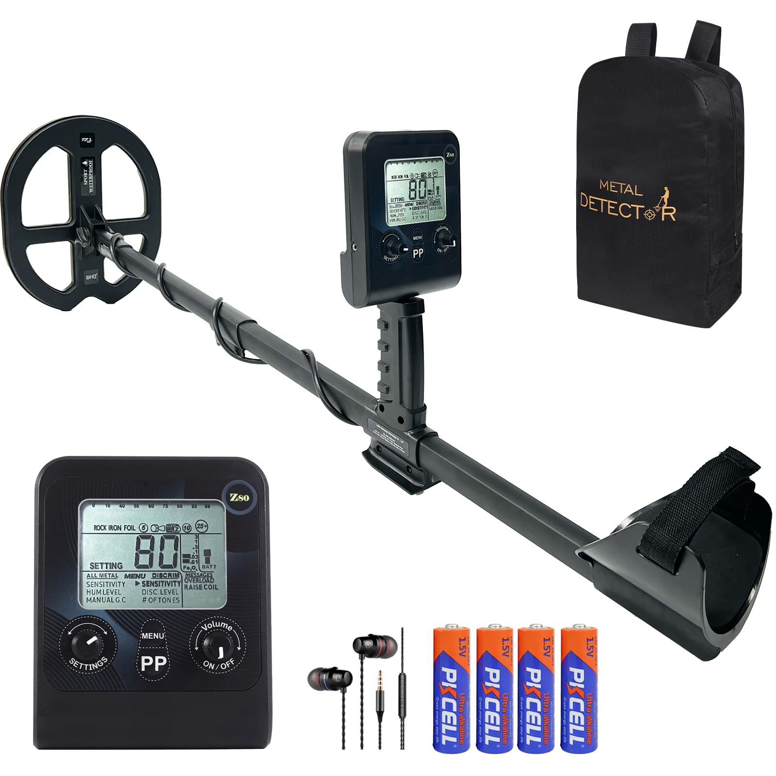 XIUTANTXMD Metal Detector for Adults Professional,16" Detection Depth High Frequency Gold Detector with Adjustable Ground Balance,11" Waterproof Dual-D Coil,Strong Anti-interference,Big&Clear Display