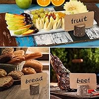 Vista 3 de 10 tarjeteros de madera rústica para mesa de madera con 20 tarjetas de mesa de papel kraft para colocar tarjetas de mesa para fiestas, bodas