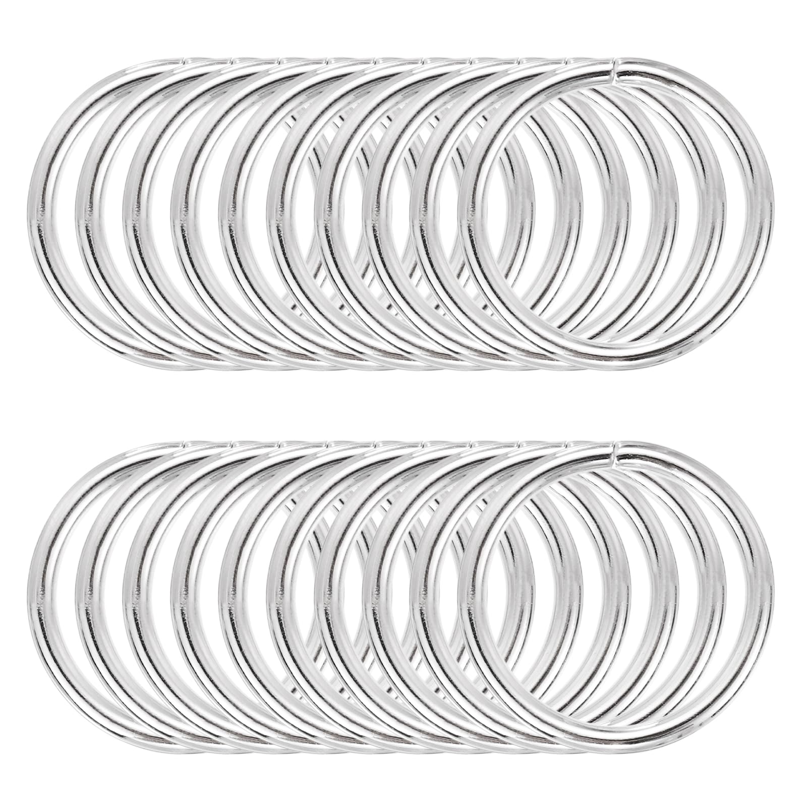 sourcing map 100 Pcs Metal Hoop Rings for Craft 1 Inch Floral Wreath Macrame Hoops Dream Catcher Rings for DIY Crafts Macrame Plant Hangers, Silver