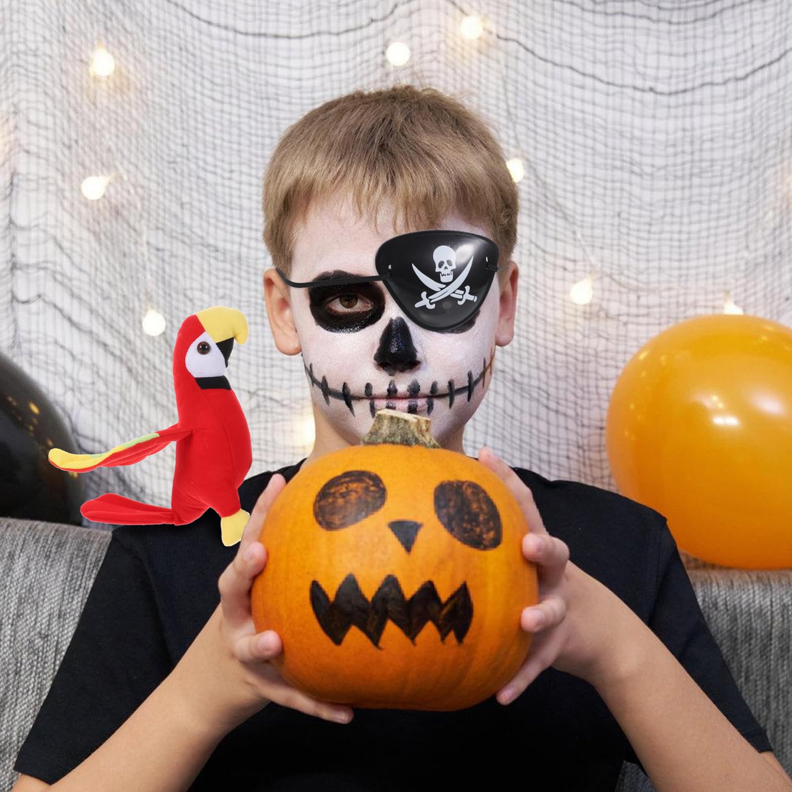 Angoily 5 Sets Piratenpapagei Auf Der Schulter Requisite Halloween Piratenaugenklappen Schwarze Augenklappe Für Kostümzubehör Für Halloweenparty