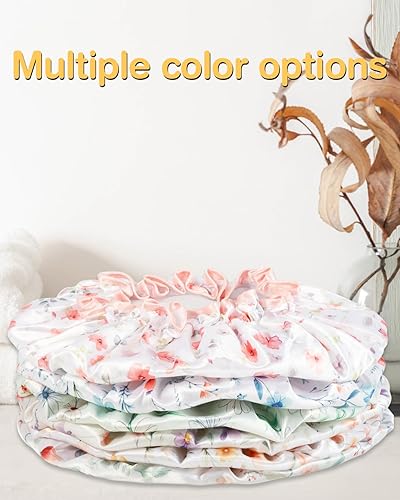 Miniatura 5 de Auban Gorros de ducha, gorro de ducha impermeable para mujer, de pelo largo, doble capa, reutilizable, con forro de PEVA suave y cómodo, no se