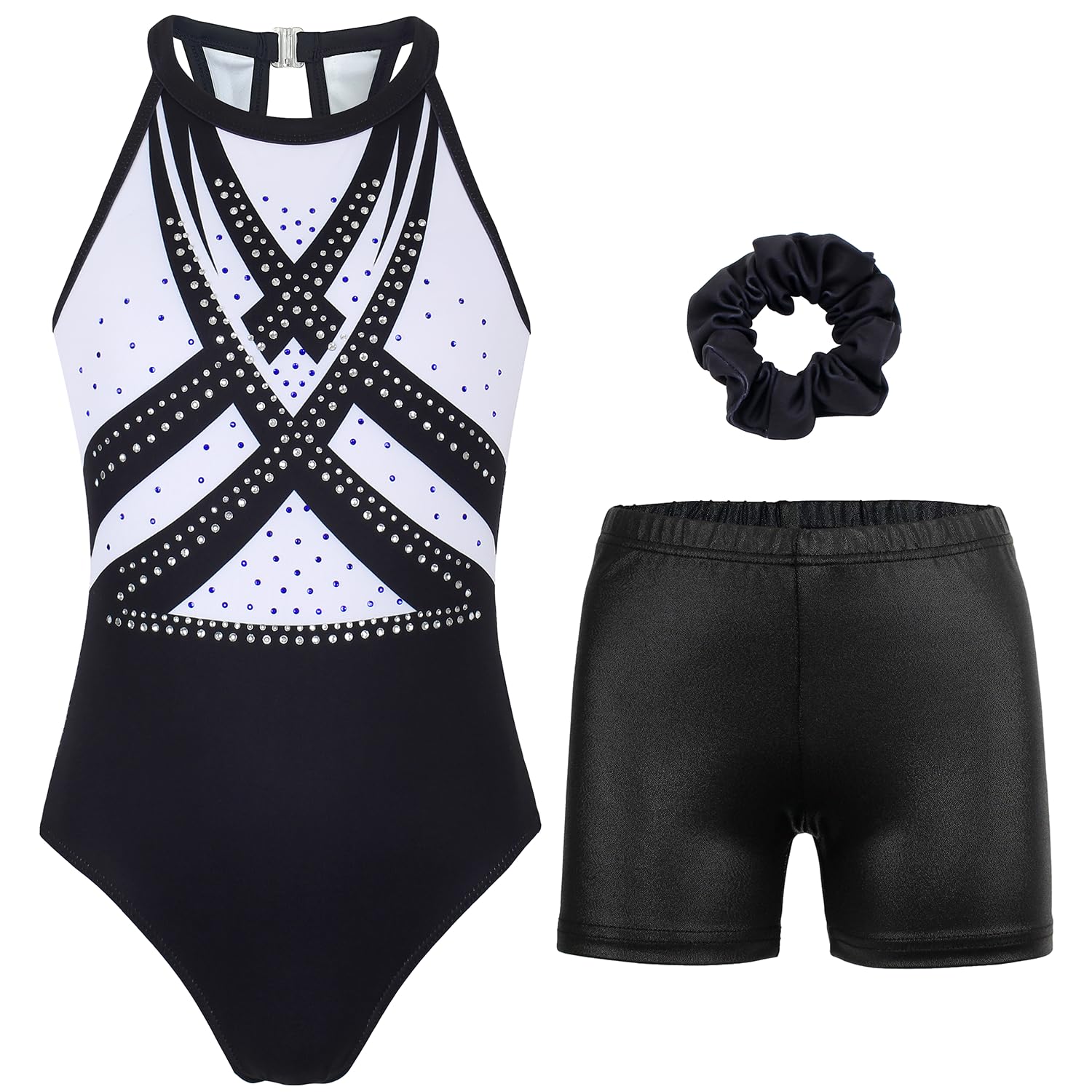 Gymnastics Leotards for Girls With Shorts Tumbling Dance Clasp Back Activewear