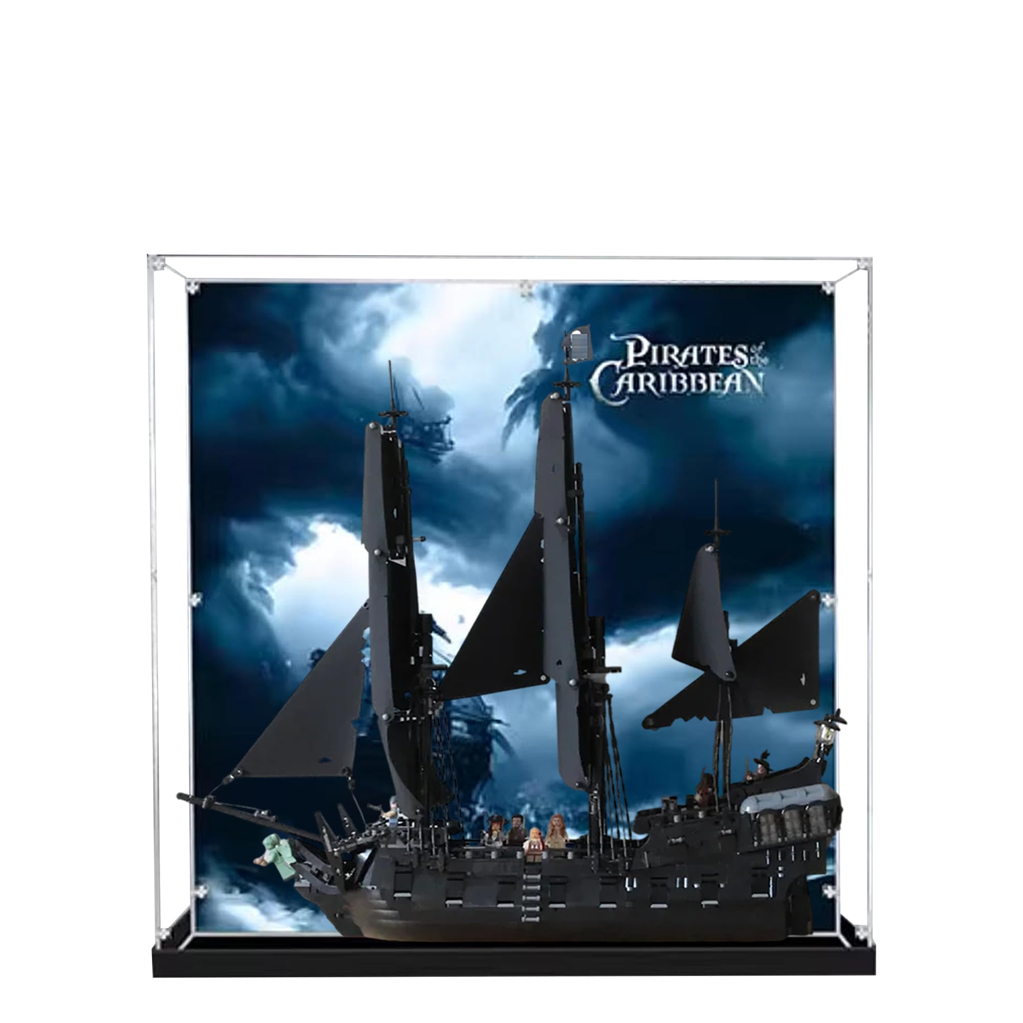 Acrylic Display Case for Lego 10365 Jack's Black Pearl Pirate Ship Model, 3mm Dustproof Display Box, Display Case Compatible with Lego 10365 (Model Not Included)