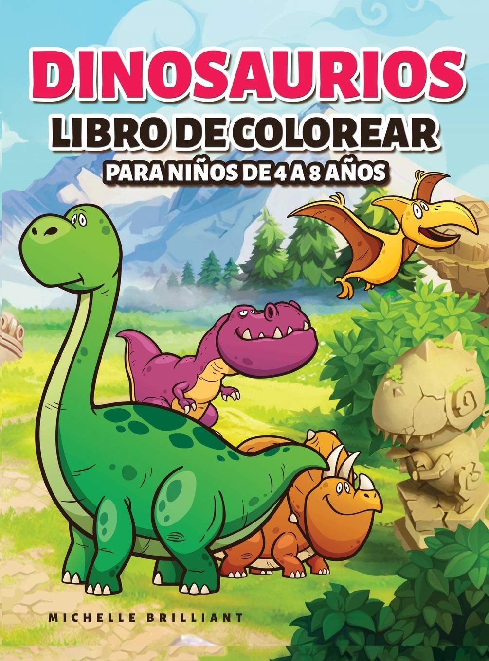 Dinosaurios Libro de colorear para niños de 4 a 8 años: 50 imágenes de dinosaurios que entretendrán a los niños y los involucrarán en actividades creativas y relajantes para descubrir la era jurásica