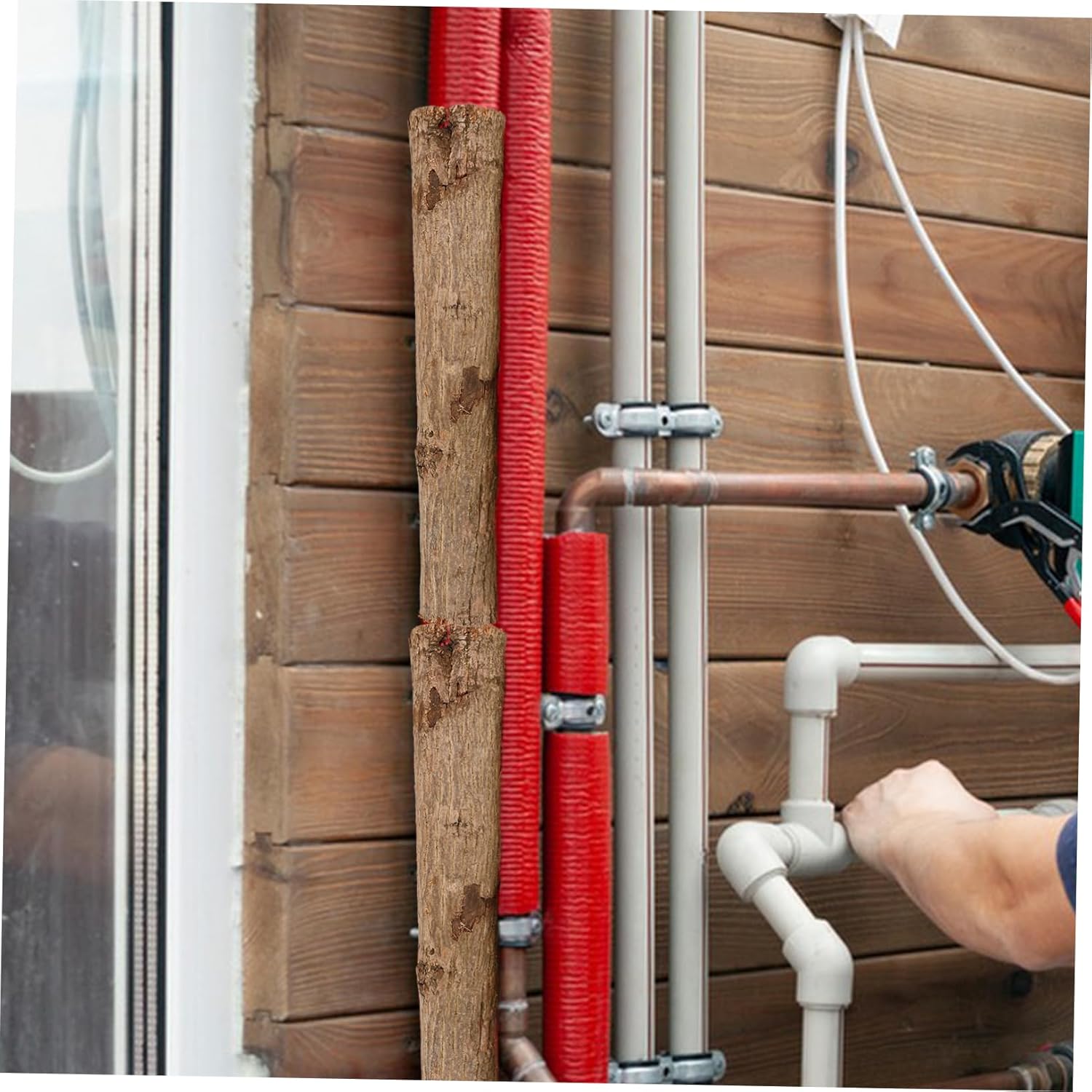 Natural Bark Decoration for Pipes Real Skin Cover Waterproof Sewer Decor Insulation for Heating Pipes and Home Decor