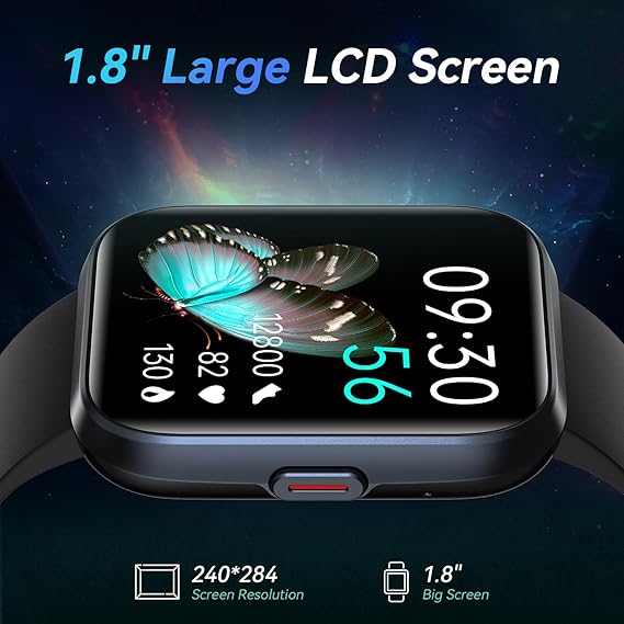 Fitpolo Smart Watches for Women Android & iPhone - W208 Plus Series (Black+White)