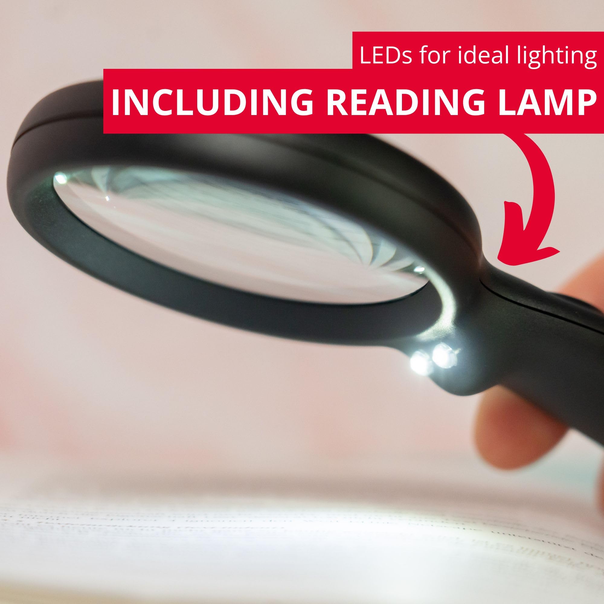 Westmark Lupa z Lampą do Czytania, Optyczna Lupa z Oświetleniem LED, Optymalna do Czytania, Prac Ręcznych i Precyzyjnych, 190 x 87 x 24 mm