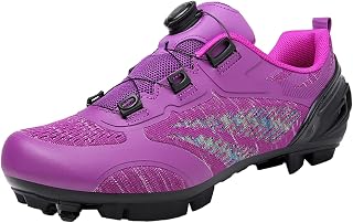 Zapatillas de Ciclismo MTB para Mujer Zapatillas de Ciclismo Compatible con Calas SPD y Pedal de Bloqueo con Cordón Rápido Zapatillas de Ciclismo al Aire Libre