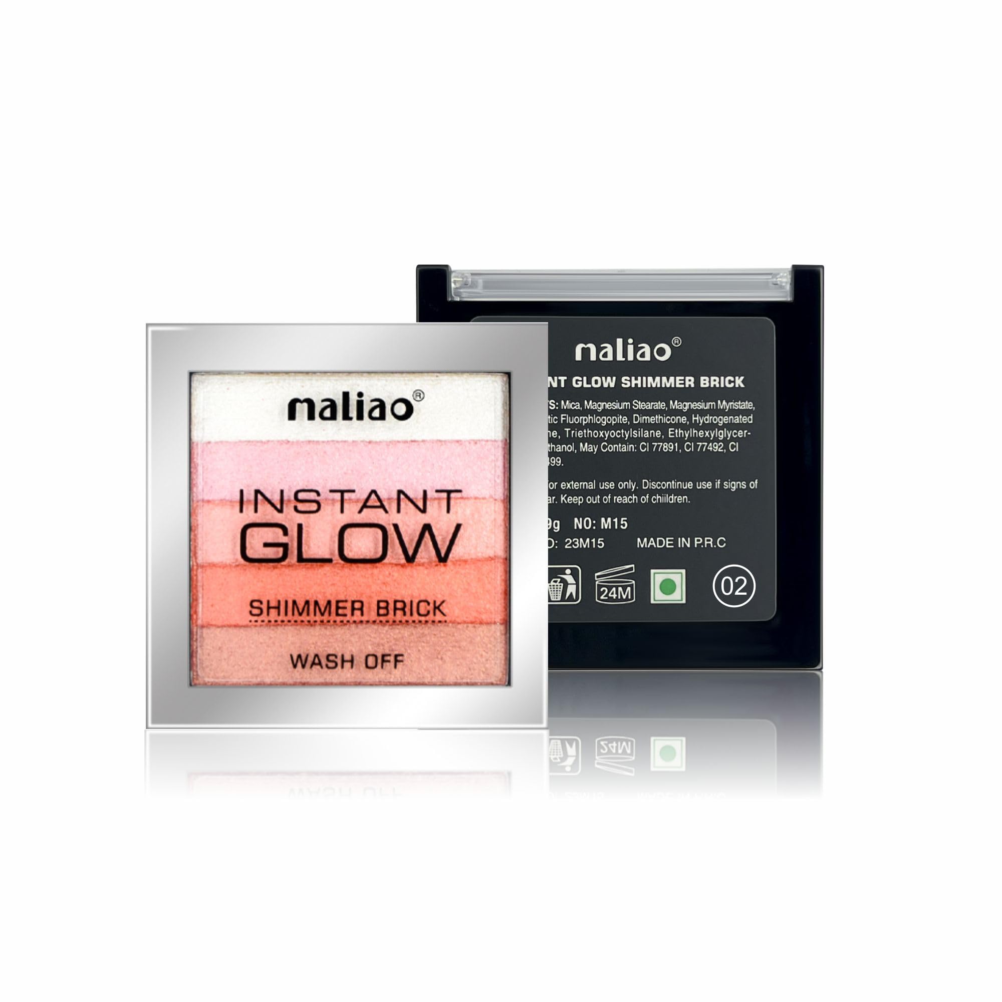 Maliao Instant Glow Shimmer Brick Wash Off - 02 | Radiant Shimmer & Highlighting | Buildable, Smooth Formula | Long-Lasting Glow | Perfect for Face & Body, 9g-image-5