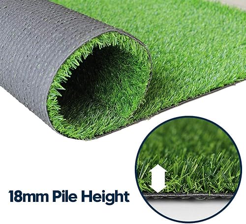Miniatura 2 de Alfombra de césped artificial de 6 x 12 pies, 0.7 pulgadas, para interior y exterior, jardín, césped, paisaje, césped sintético, alfombra de césped