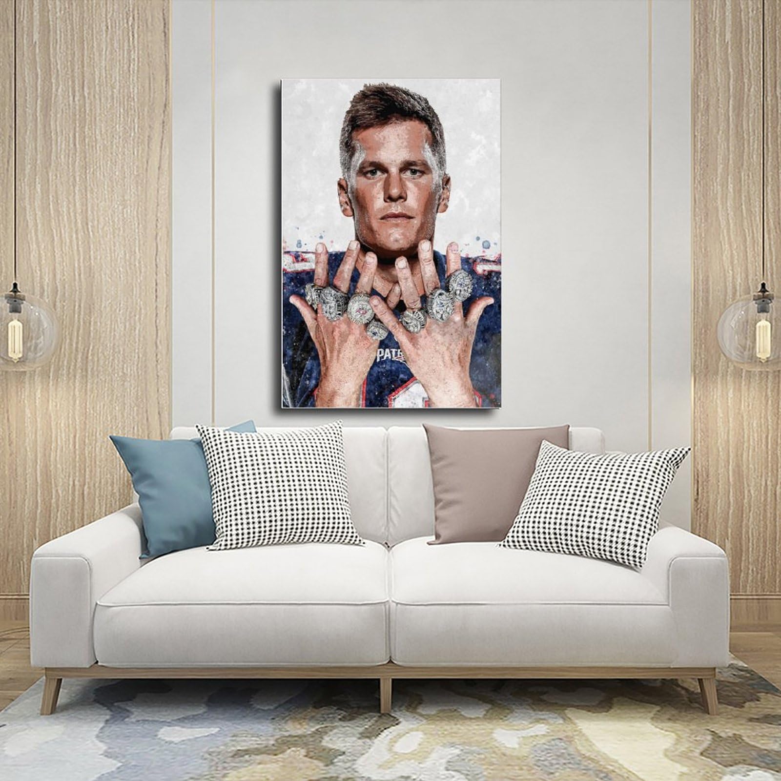 Amazon.com: doublkl Tom Brady Canvas Poster Wall Art Decor Print