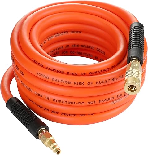 Miniatura 8 de YOTOO Manguera de aire de 38 pulgadas x 10 pies, manguera híbrida de compresor de aire de 300 PSI, resistente, ligera, resistente a las torceduras,
