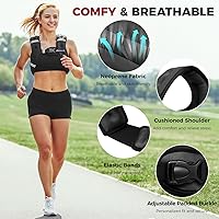 Vista 2 de BAGAIL Chaleco con peso de 5, 8, 10, 12, 15, 20, 25, 30 lbs, para caminar y perder peso, reflectante, con bolsa para teléfono, para mujeres