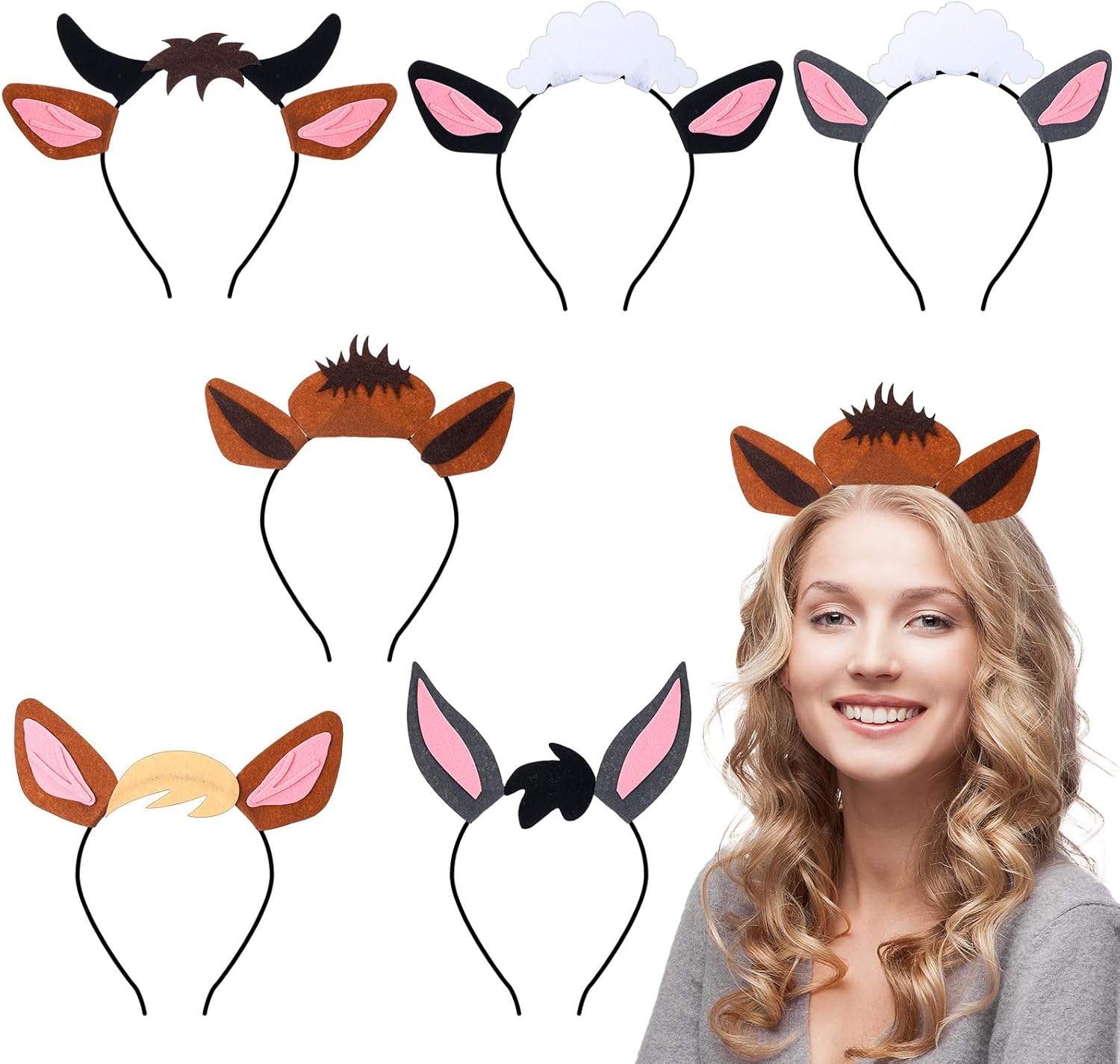 Giegxin Nativity Animal Ear Headbands for Christmas Religious Farm Nativity Animal Costume Party Photo Props