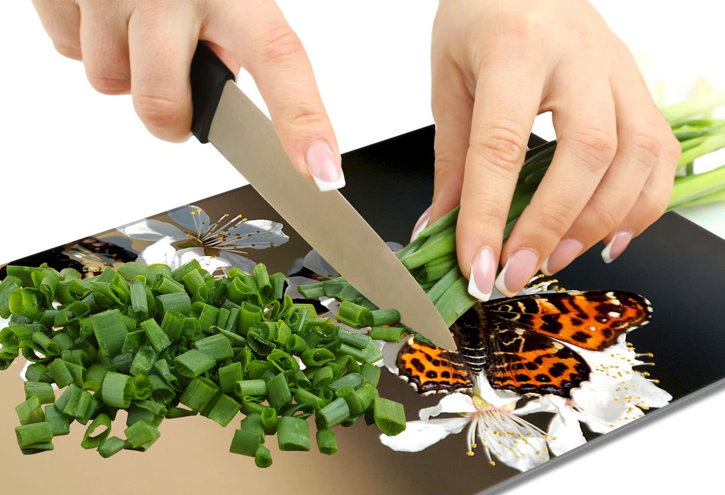 Copri Piano Cottura Induzione 70x52cm - Vetro Temprato 4mm Multiuso Con Design Farfalla - Foto 5