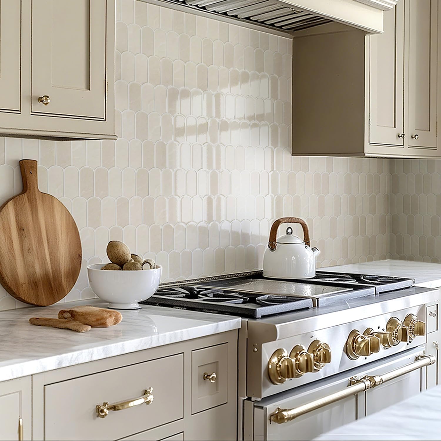 Peel and Stick Backsplash for Kitchen, Backsplash for Kitchen Wall 3D Self Adhesive Peel and Stick Tile 12''x12'' Vinyl Backsplash Renter Friendly Waterproof for Walls, Beige, 10PCS (20)