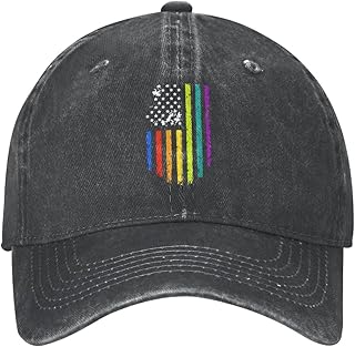 JOOCAR Love is Love Baseball Hat Pride US Flag Rainbow Hat Adjustable Gay Lesbian Pride LGBT Baseball Cap Denim Hat for Men Women