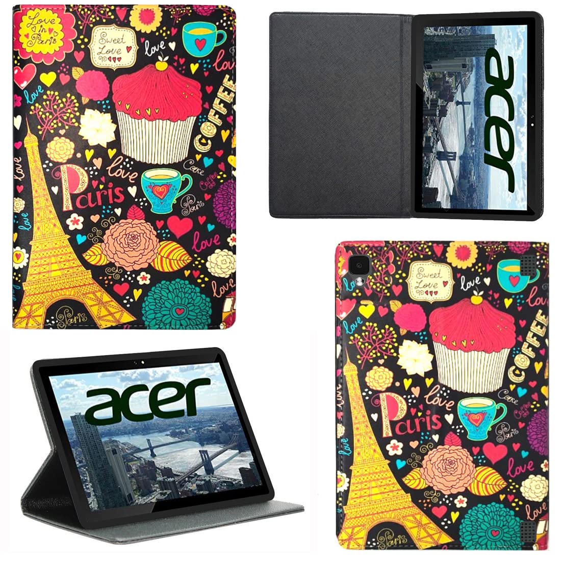 Zaoma Printed Flip Flap Case Cover Compatible for Acer One 10 T4-129L 10 inch Tablet - Multi Color Designer (T4129L_PRN014) (B0BRJPR9BD) Amazon Price History, Amazon Price Tracker