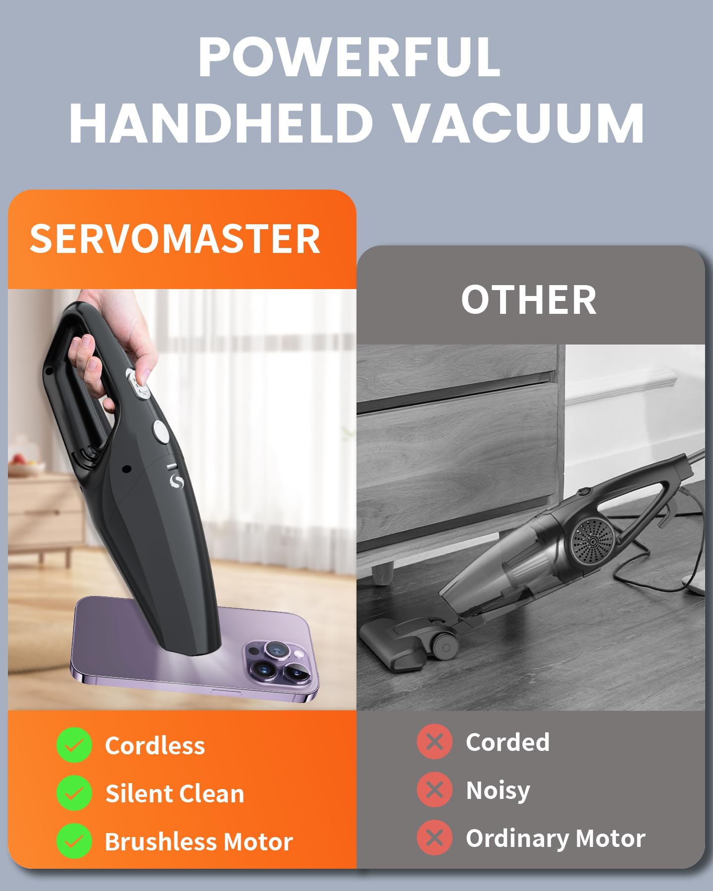 Aspirador Coche Recargable, Aspirador De Mano Potente, Aspiradora De Mano Sin Cable Pare Filtro HEPA, Mini Aspiradora para Hombres y Mujeres, Accesorios para Limpieza Interior