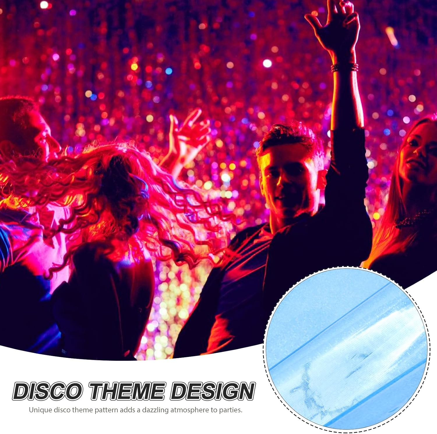 Uonlytech 4pcs Holographic Pe Rectangle Tablecloth Set 137x274cm, Laser Blue Glitter Table Covers for Disco Party, Birthday, Festival Indoor Decoration