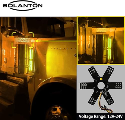 Miniatura 2 de Filtro de aire LED de 7.8 pulgadas, doble función, 54 LED, lámpara decorativa de filtro de aire estilo hexagonal para Peterbilt, Kenworth,