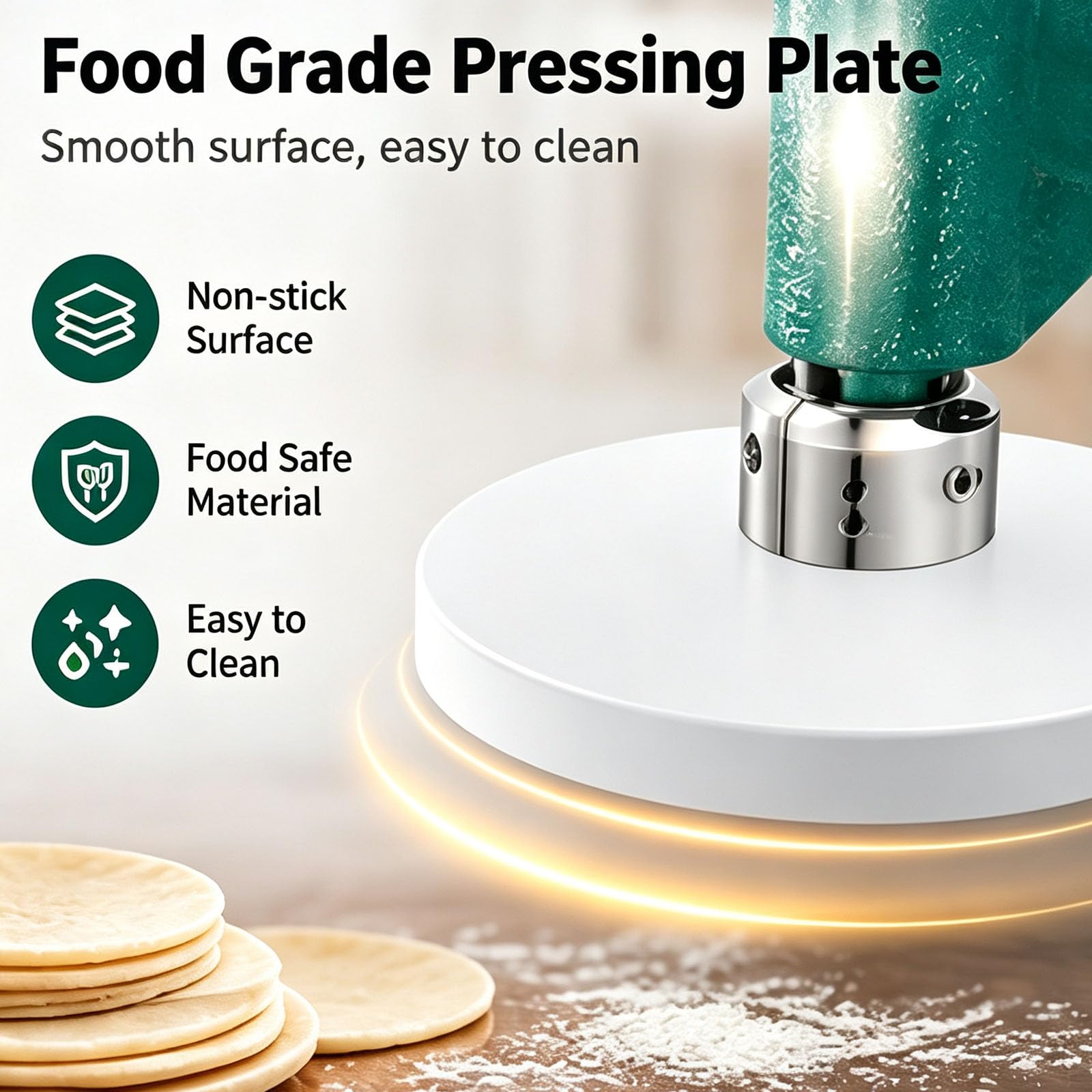 Pressa per Impasto, Appiattitrice Manuale, con Leva di Regolazione Dellangolo, Robusta Struttura in Metallo, Ideale per Panifici E Cucine Domestiche. 20cm