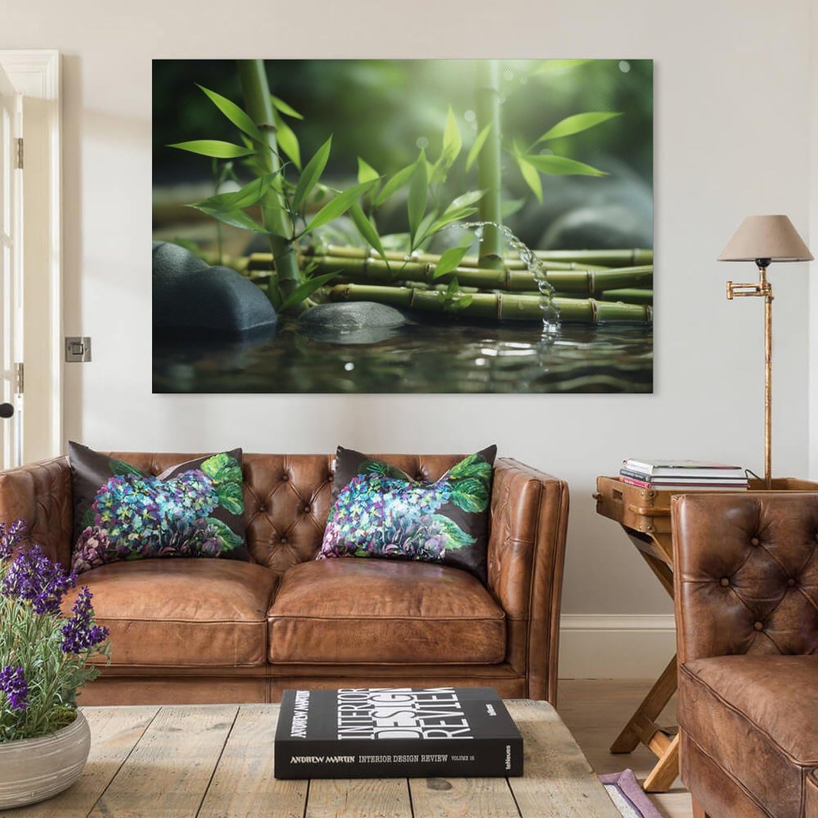Amazon.de: Hellgrne Bambus-Leinwandkunst fr Schlafzimmer, Sonnenlicht,  moderne natrliche botanische Szene, Wanddekoration, Poster fr Zimmer,  sthetisch