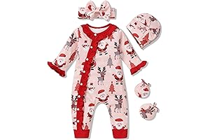 Aalizzwell Baby Girls Romper Outfit Fall Winter Clothes with Accessories