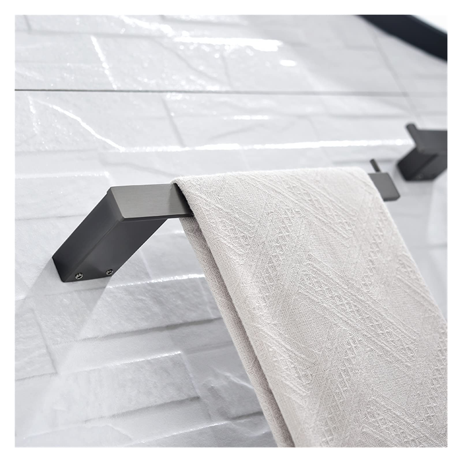 Lot de 4 porte-serviettes gris pour cuisine et salle de bain et porte-serviettes élégant pour la maison, design peu encombrant, décoration moderne