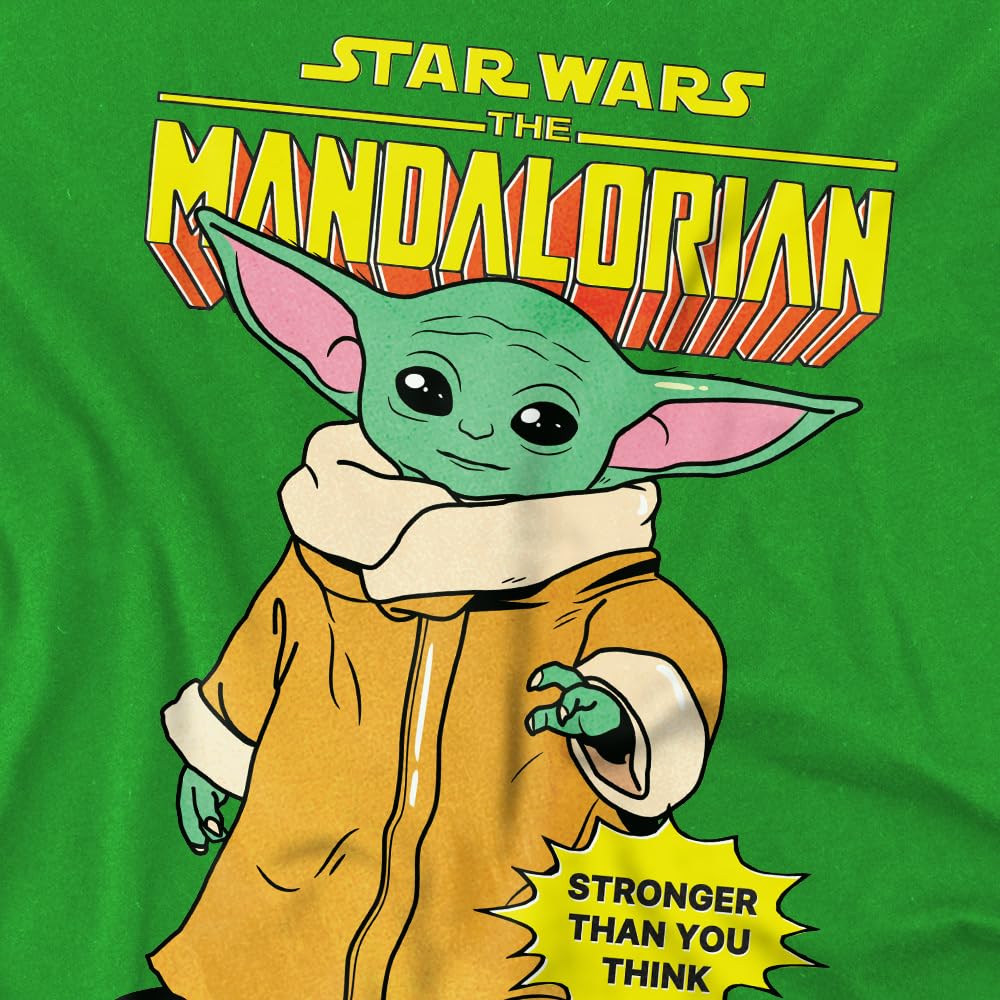 mandarin creative ltd Star Wars Strong Grogu Unisex Kids T Shirt Koszulka, Kelly Green, 3-4 lata dla chłopców, Zielony, 3-4 lat