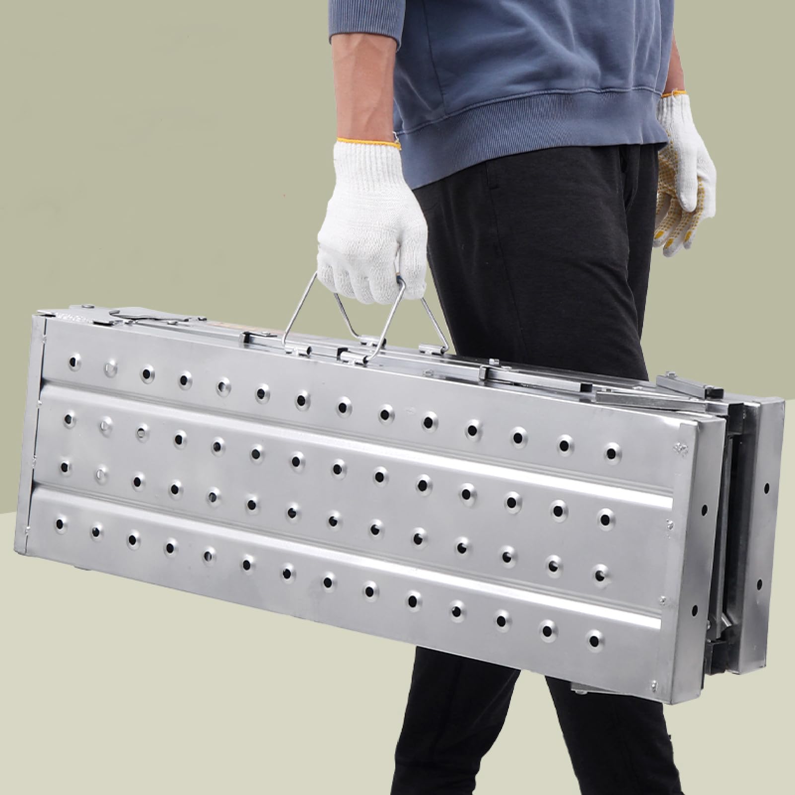 Plataforma Plegable portátil con trampilla, andamio de Acero de Altura Ajustable para Trabajos de Pintura de Paneles de Yeso, Mantenimiento del hogar y mejoras del hogar.