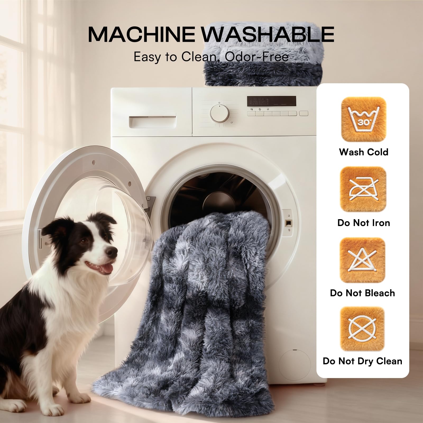 Luciphia Grande Couverture imperméable pour Chien et Animal de Compagnie – Housse de Protection de Meubles à Poils Longs et apaisantes en Fausse Fourrure pour Animal de Compagnie, Lavable et