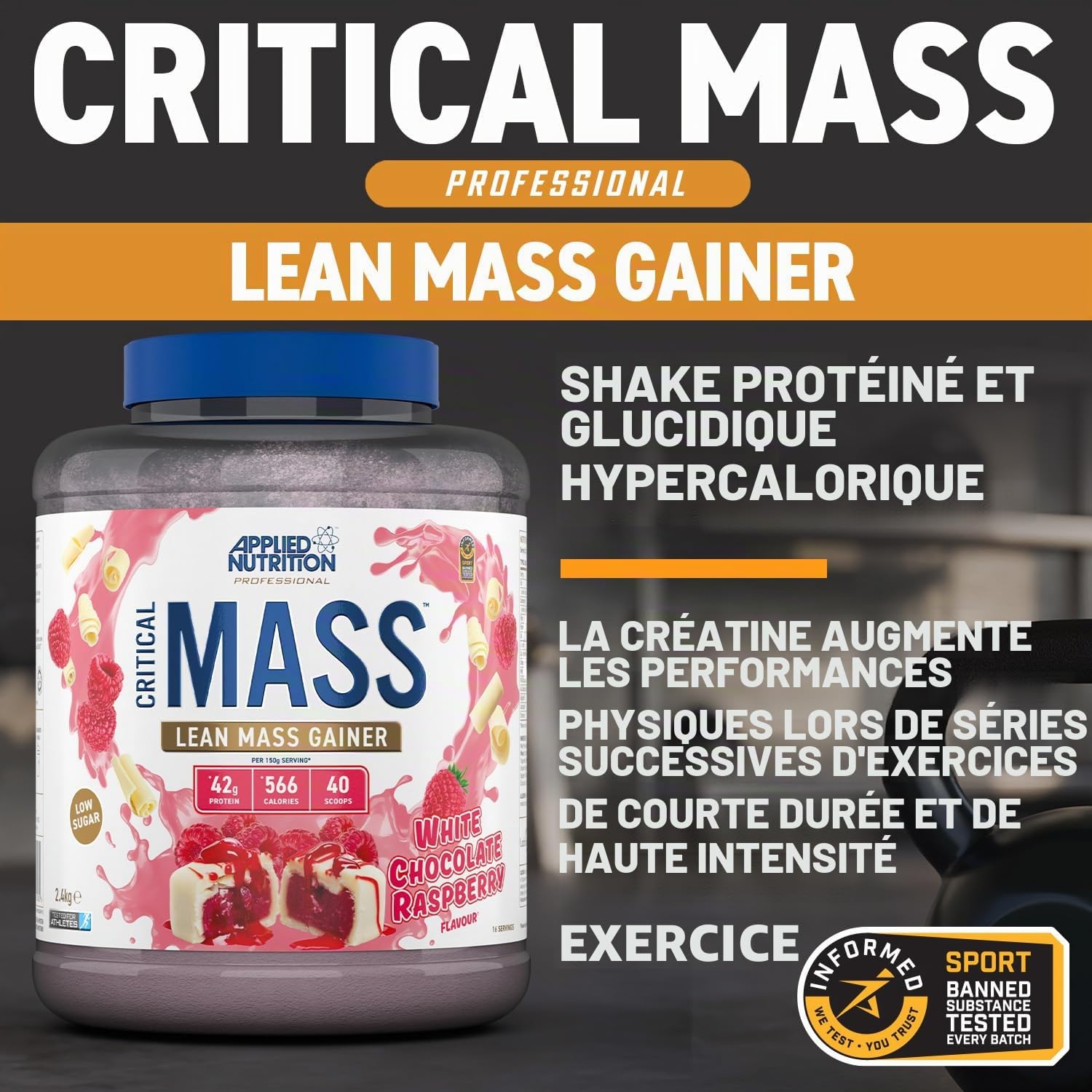 Applied Nutrition Critical Mass Professional (2400g) Chocolat blanc