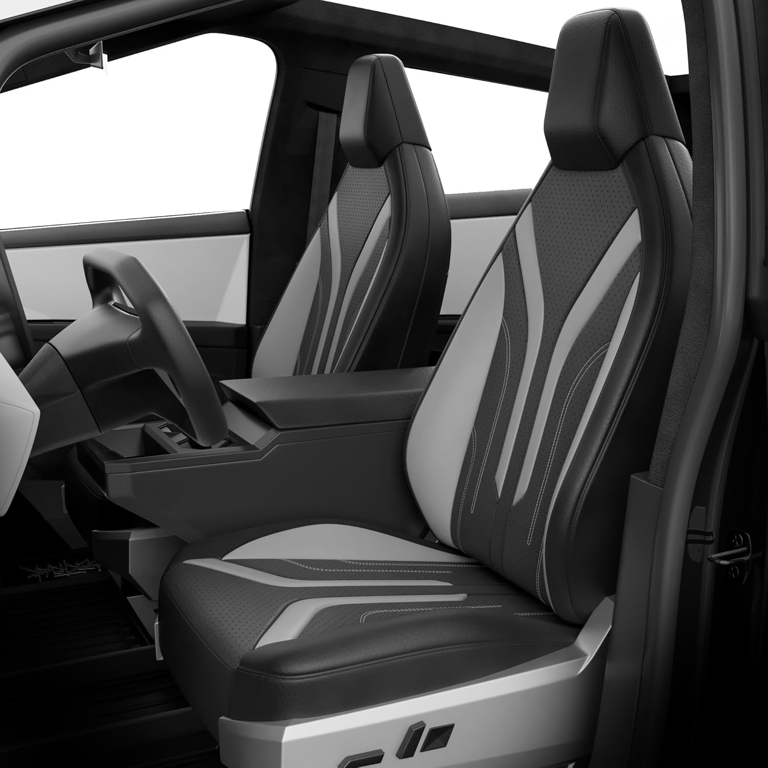 EKR Custom Fit Faux Leather Seat Covers for Tesla Cybertruck