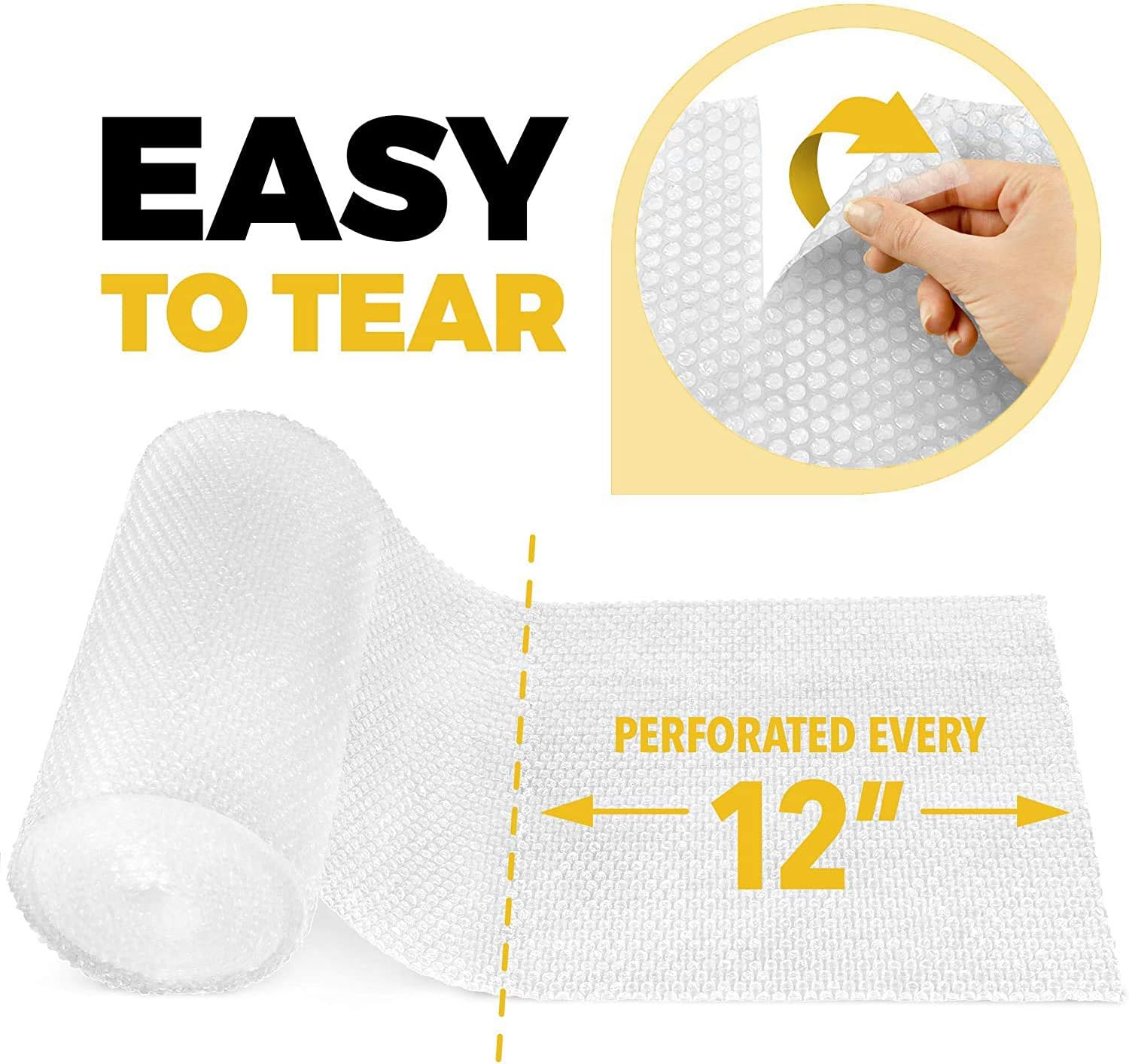 PackageZoom Bubble Cushioning Wrap Roll 175 Ft x 12 Inch x Perforated Every 12” Shipping Packing Moving Supplies Good Bubble Cushioning Wrap for Packing and Moving Boxes Bubble Packing Wrap for Moving 2 Rolls