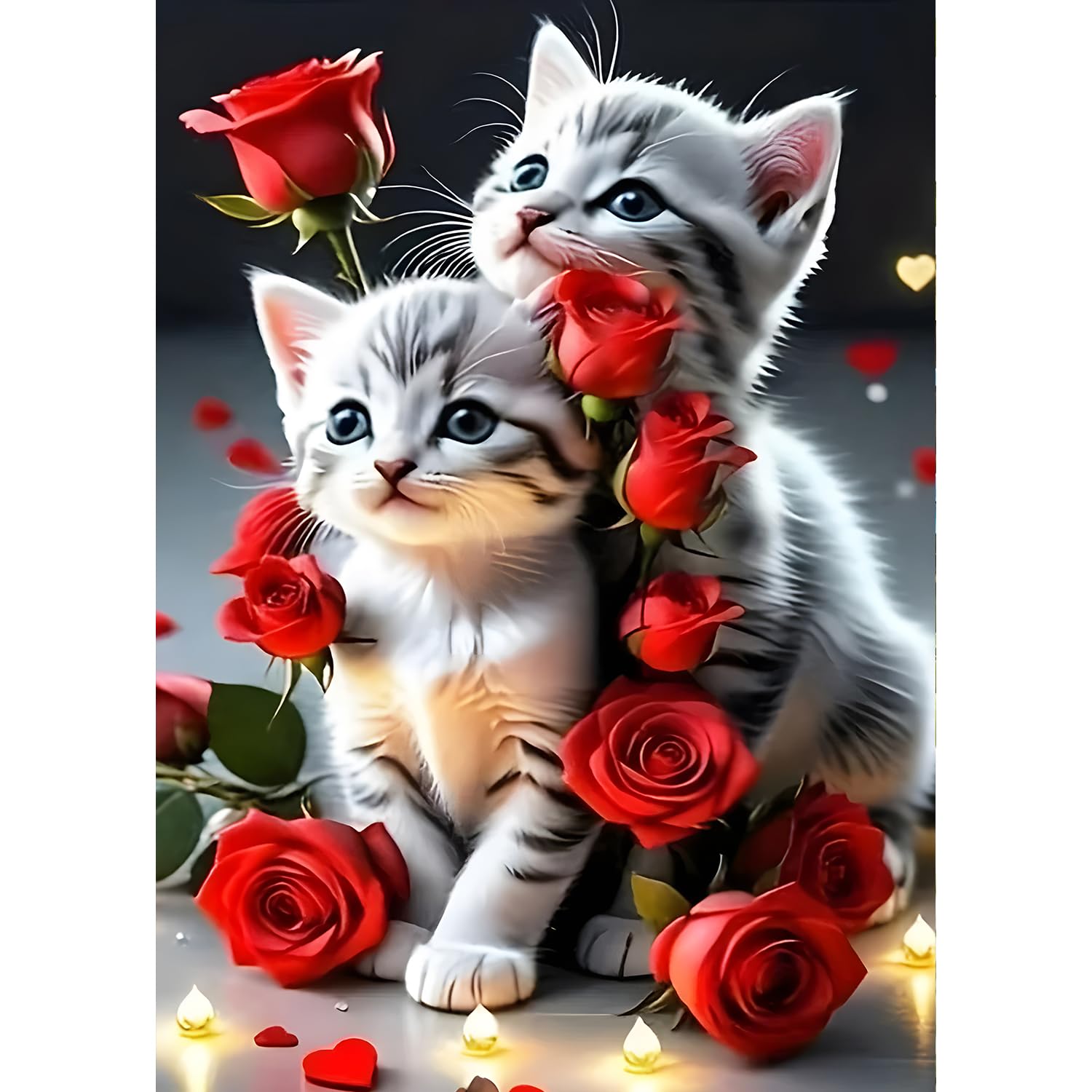 5D Kit De Peinture Diamant Chat Fleur DIY Broderie Diamant Kit Complet Adulte Enfants Grand Format