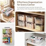 Nicunom paquet de 8 3 L Petits bacs de rangement en plastique avec lids, 9.1" x 6.7" x 4.1" Boîte de rangement claire Conteneurs de rangement empilables avec containers de rangement à l'aide d'un couvercle pour organiser