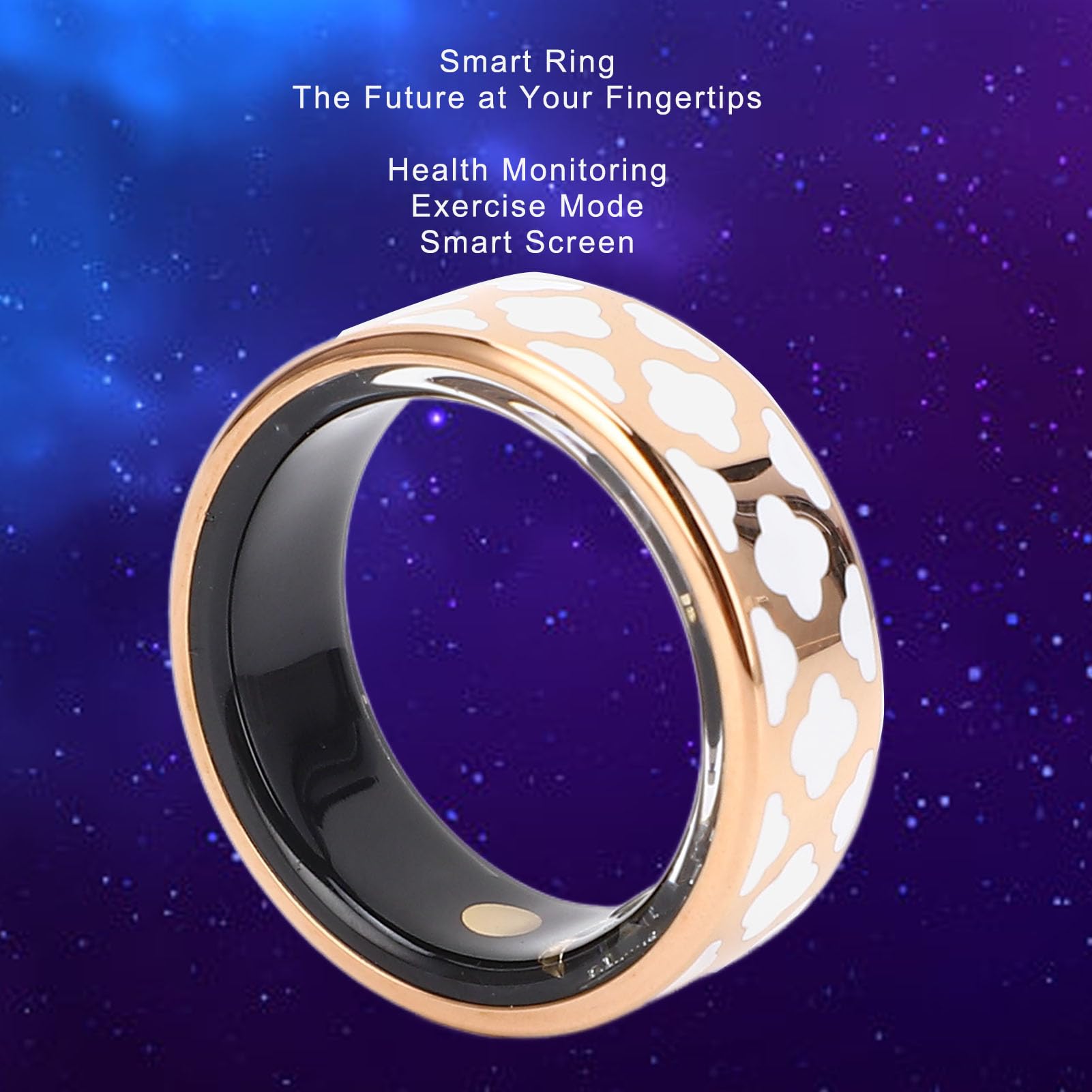 Vikye Smart Ring Health Tracker, Water Proof Sleep Tracking Wearable Health Rings, Health Fitness Tracker Rings with Charging Case, with Multiple Sport Modes (20.8mm / 0.82in)