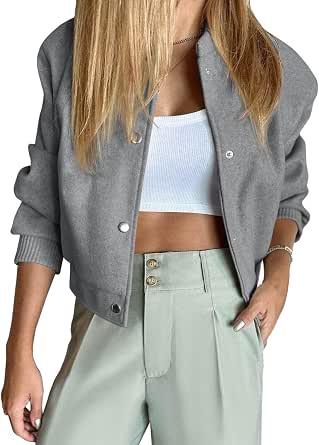 Tankaneo Women's Cropped Bomber Jacket