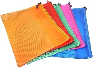 Amazon Brand – Umi Multipurpose Waterproof Zipper Pouches/Pen Pencil Case/Stationery Storage Bags/Cosmetic Pouch/Travel Organizer,Multicolour (25 x 18 cms (5pc))