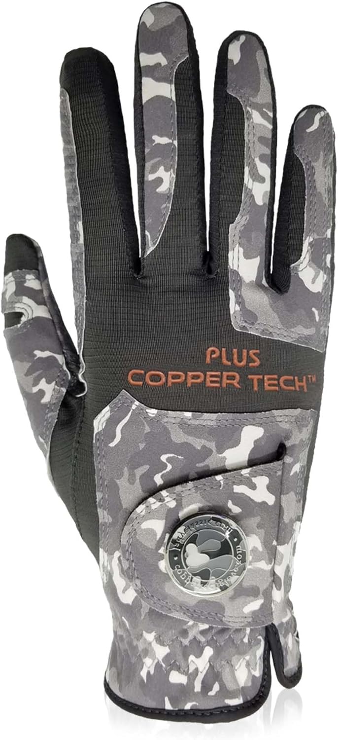 Men's Right for Left Handed Golfers Golf Glove – Advanced Compression for Muscle Support, Joint Relief Gloves – Camo, 1 Pack, XX-Large