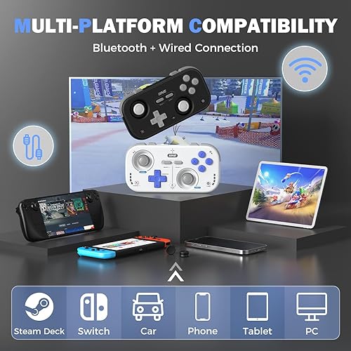 Miniatura 4 de IINE Retro Pocket Wireless Game Controller – Compact Gamepad with Hall Effect Joysticks, Customizable Buttons, 1000Hz Polling Rate – Compatible with